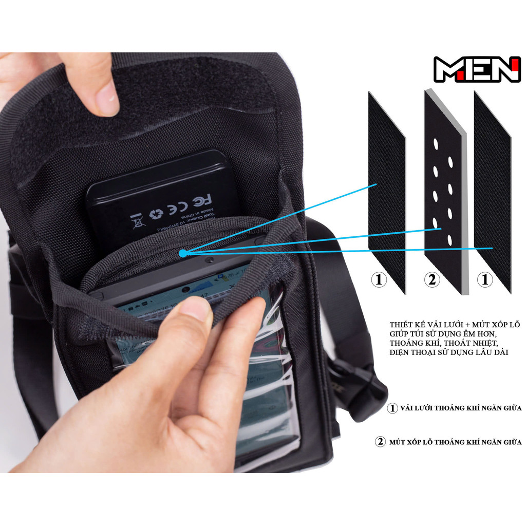 Túi treo đầu xe máy đa năng Men-K1-MK01 chịu lực 20kg siêu tiện lợi [GIÁ HỦY DIỆT]
