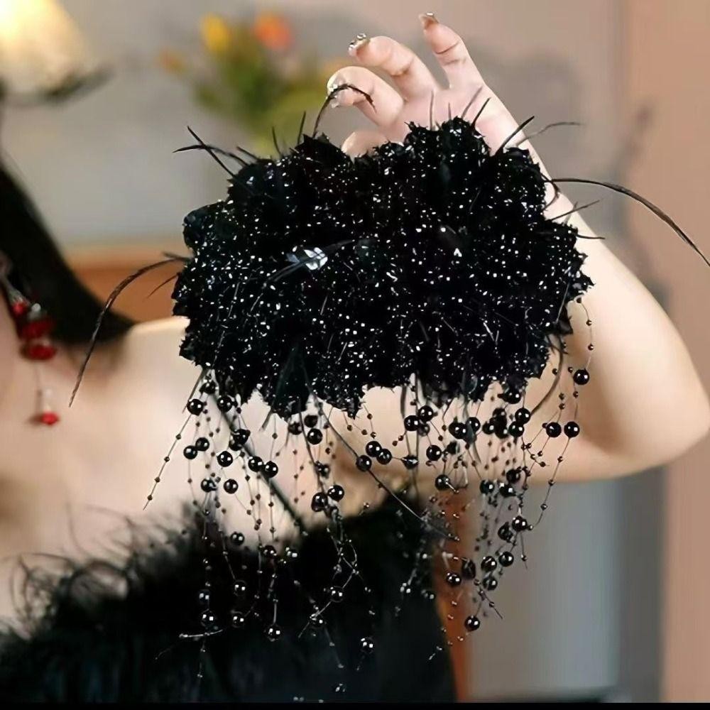 ESSENCEH Nắm Kẹp, Vuốt Tóc Nhựa Kim Sa Lấp Lánh, Tua Rua Thời Trang Hoa Mẫu Đơn Hoa Hairgrips Nữ