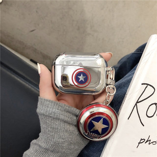 Vỏ Tai Nghe Bluetooth Không Dây Cho Airpods 4 3 AirpodsPro Pro2 1 / 2nd Bạc Nóng Người Sắt Đội Trưởng Thor Mặt Dây Chuyền Vòng Cổ Hộp Tai Nghe