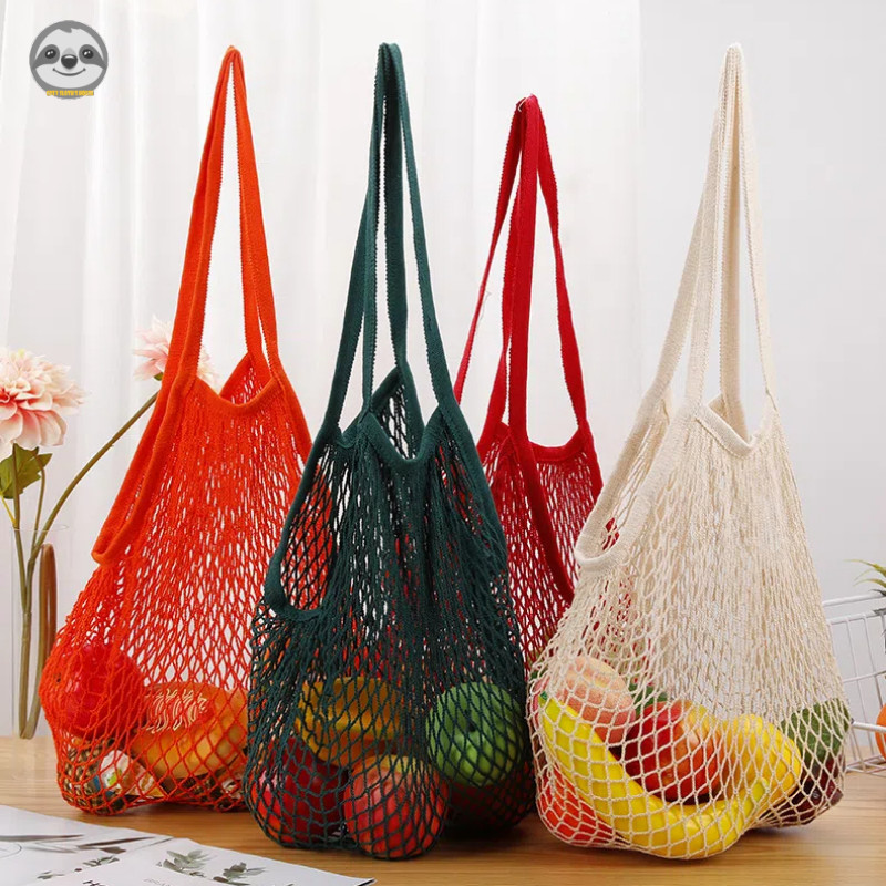 Túi lưới di động cổ điển thời trang / Túi lưới trái cây Cotton 35x40cm / Túi mua sắm thân thiện với môi trường đầy màu sắc / Túi lưới mua sắm siêu thị