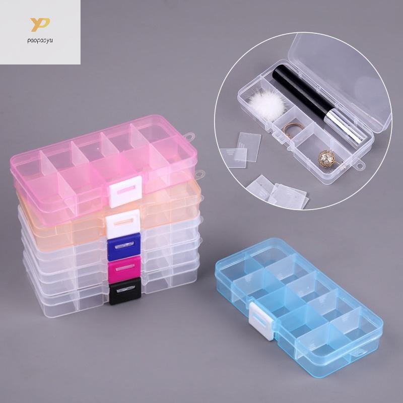 Clear Plastic Storage Box 10 Compartment with Sealing Lid Container for Case