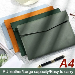 Túi đựng hồ sơ HOMEHAVEN, Thư mục tập tin da dung tích lớn A4, Văn phòng phẩm Da chống bụi Tổ chức tài liệu Trường học Văn phòng