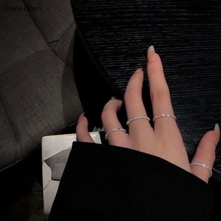 Queenten Sang Trọng Tối Giản Màu Bạc Sáng Bóng Nhẫn Dành Cho Nữ Có Thể Điều Chỉnh Nhẫn Cá Tính Mỹ Thời Trang Trang Trang Sức Tiệc Cưới Quà Tặng QT