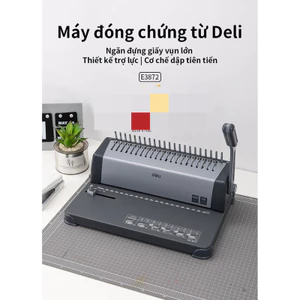 Máy đóng chứng từ, đóng gáy lò xo Deli E3872.