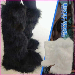 Vic Nữ Trang Phục Ấm Áp Lông Thú Giả Ấm Áp Fuzzy Chân Ấm Áp Boot Tay Áo Boot Có