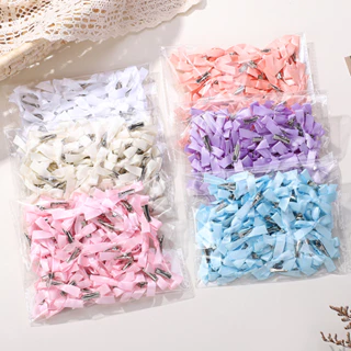 4 / 6 / 8 / 10 Cái Nơ Mini Màu Trơn Ngọt Ngào Có Kẹp Tóc Bé Gái Phong Cách Ba Lê Ruy Băng Bện Phụ Kiện Tóc Bán Buôn