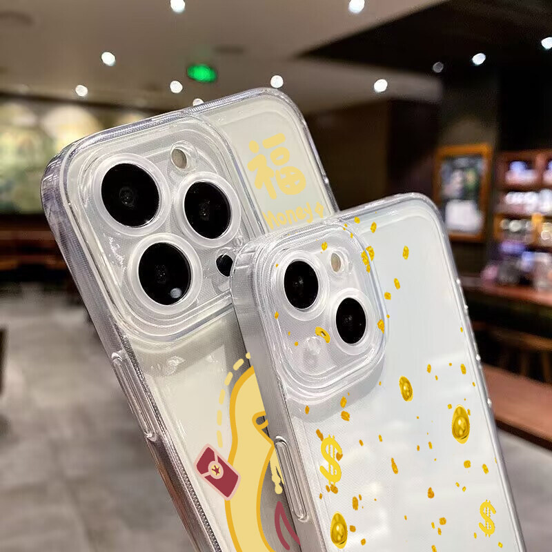 Túi May Mắn 3D Vàng Rắn Ốp Lưng Điện Thoại Samsung Galaxy S25 Plus Ultra S24 FE S20 A7 2018 A35 A06 A54 A14 A34 A15 A25 A55 M54 5G Vỏ Mềm Trong Suốt Chống Sốc TPU Năm Mới