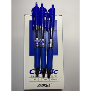 Bút bi nước, bút bi mực, bút gel bấm BAOKE A35/D35 3 màu mực.