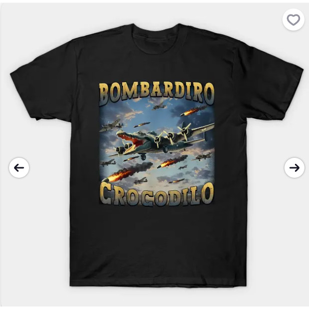 Bombardier Crocodilo ngộ nghĩnh Ý Brainrot Meme đồ họa 100% cotton Áo ...