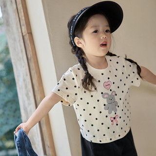 Áo thun ngắn tay dễ thương mùa hè mới cho bé gái, họa tiết hoạt hình, kẻ caro, chấm bi, áo trẻ em