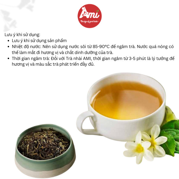 Trà Nhài Ami Jasmine Tea Gói 500g - Lý Tưởng Cho Pha Trà Chanh, Trà Trái Cây, Trà Sữa