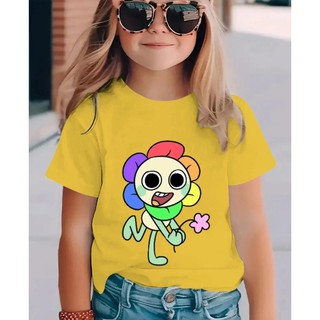 2025 Áo thun họa tiết hướng dương thế giới Dandy mới dành cho trẻ em Áo thun ngắn tay mùa hè
