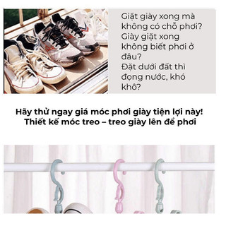 Móc phơi giày đa năng BUNA bằng nhựa cao cấp,phơi giày dép xoay 360 độ thông minh tiện dụng.