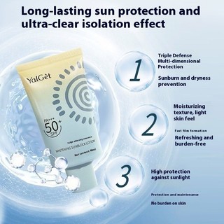 Kem Chống Nắng Yalget SPF50+ Cách Ly Tia UV, Chống Mồ Hôi, Chống Thấm Nước, Làm Sáng Da