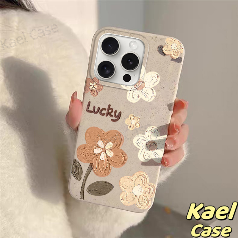 Tương Thích Cho IPhone 17 16 15 Pro Max 11 12 13 14 Pro Max X XR XS Max 7Plus 8Plus Tranh Sơn Dầu Hoa May Mắn Silicon Case Fashion-KL