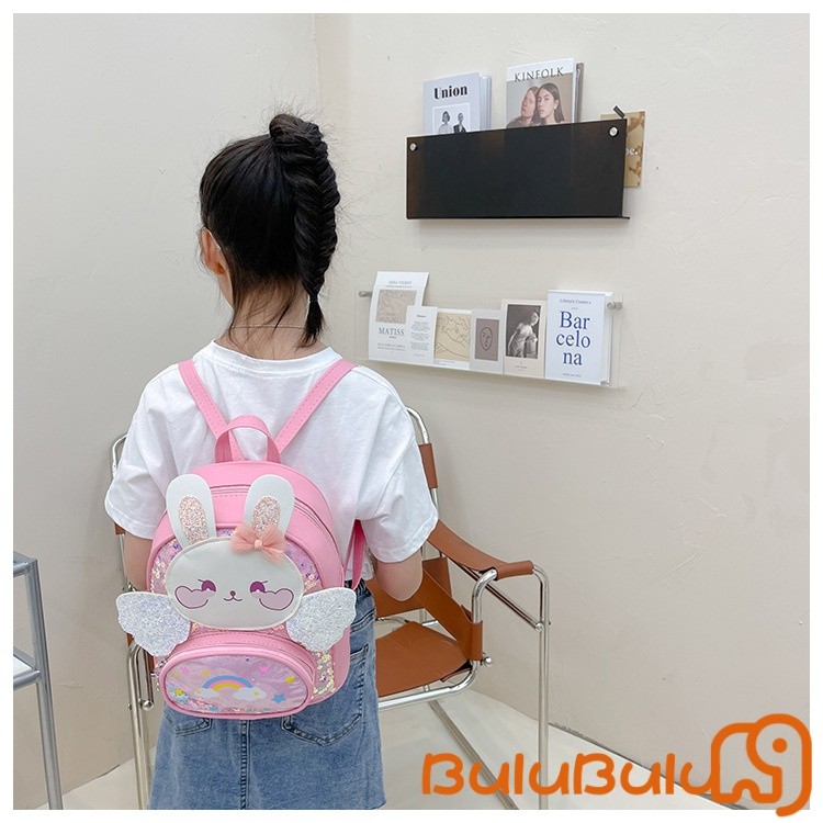 balo mẫu giáo Kawaii Phim hoạt hình thỏ in hình Túi đi học nhẹ cho bé gái Bé trai 1-3 tuổi