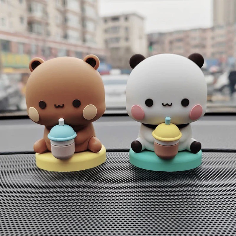 Dễ Thương PVC Gấu Trúc Gấu Hình Hoạt Hình Đồ Chơi Sưu Tập Bubu Dudu Động Vật Đồ Chơi Anime Búp Bê Trang Trí Nội Thất Ô Tô Trang Trí