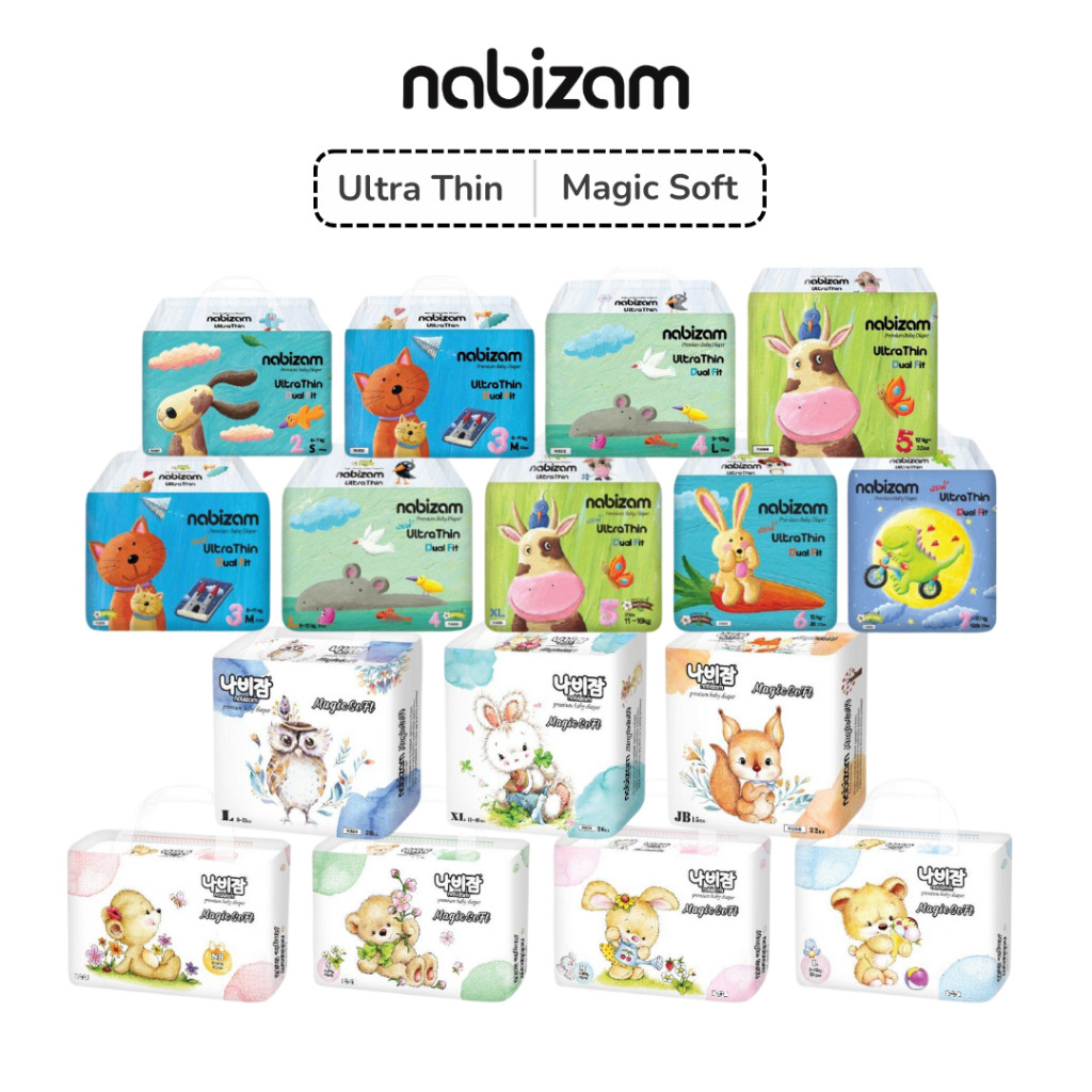 Ảnh Combo 4 Bịch Tã/Bỉm Cho Bé NABIZAM Êm Mỏng Chống Hăm Đủ Size Cho Bé Từ 3kg Đến 25kg, 20-50 Miếng/Bịch 1