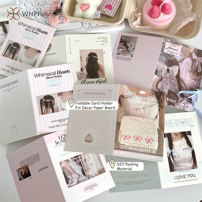 RUA 10 Chiếc Hàn Quốc Ins Thời Trang Dễ Thương Kpop Photo Card Back Card Có Thể Gập Lại Đựng Thẻ Sửa Trang Trí Bảng Giấy DIY Chất Liệu Đóng Gói Mới