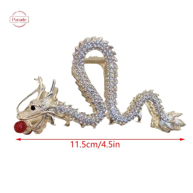 Cuộc diễu hành 2024 Năm Rồng Móng Vuốt Kẹp Kim Cương Giả Rồng Vuốt Tóc Kim Loại Kẹp Tóc Nữ Cua Kẹp Barrette Phụ Kiện Tóc VN