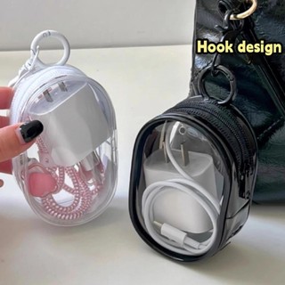 1pc Trong Suốt Di Động Cáp Dữ Liệu Sạc Tai Nghe Túi Bảo Quản Phụ Kiện Lưu Trữ