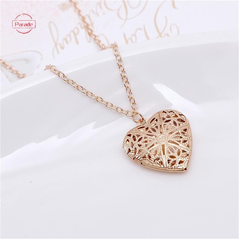 Cuộc diễu hành Hình Trái Tim Rỗng Mặt Dây Chuyền Vòng Cổ Mở Khóa Dây Chuyền Nữ Trang Sức Quà Tặng VN