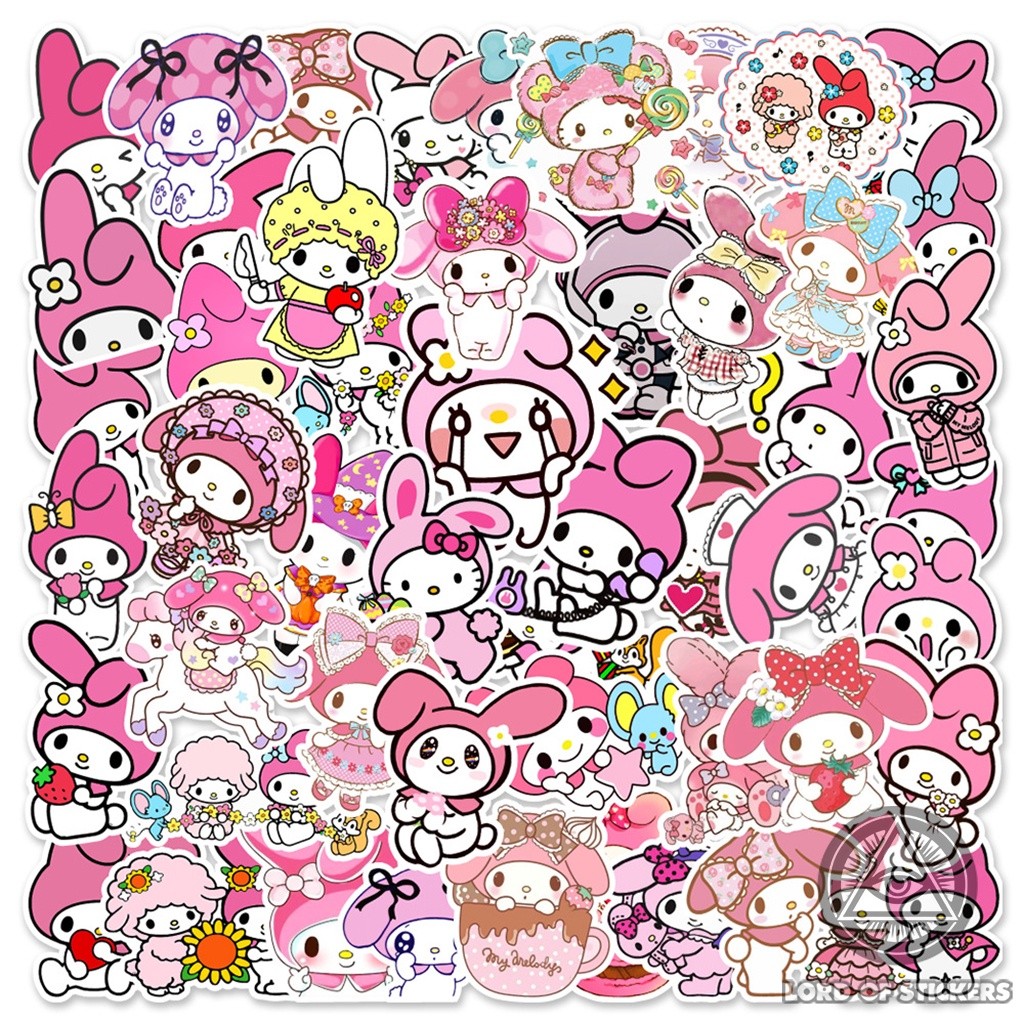 50 Nhãn Dán My Melody Sticker Cute Nhân Vật Hoạt Hình Dễ Thương