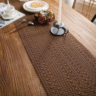 Mandyhome Dệt Tua Rua Cotton Vải Lanh Bàn Chạy Khăn Trải Bàn Trà Nghệ Thuật Placemat Bàn Thảm Đảng Ảnh Nền Vải