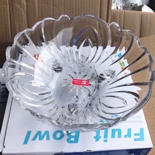 Đĩa thả hoa, đĩa để hoa quả 3 chân thủy tinh pha lê 23cm