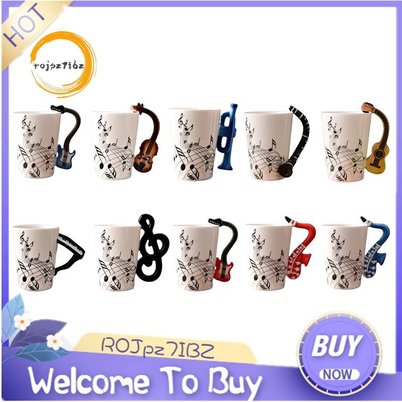 240Ml, Sáng Tạo Âm Nhạc Gốm Cốc Cà Phê Dễ Thương Trà Sữa Stave Cốc Và Cốc Có Tay Cầm Quà Tặng