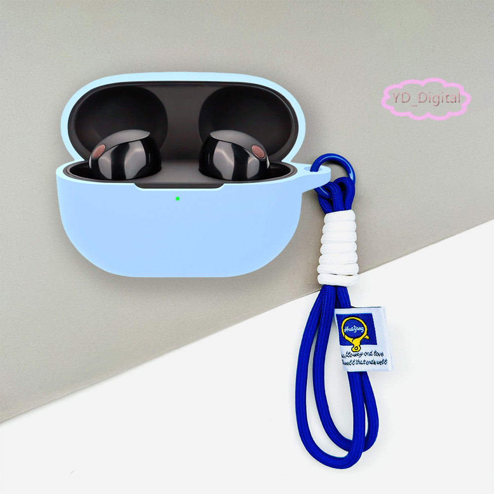 Vỏ silicone cho Sony WF-1000XM5 / WF-1000XM4 chống nước, chống trầy xước, kèm bút vệ sinh, bảo vệ sạc, tích hợp túi đựng