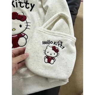 (TẶNG TÚI) Áo Sweater Nỉ  Form Rộng In hình hello kitty tặng túi như hình