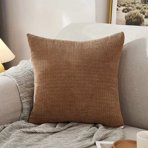Vỏ gối sofa Decor Home SH vải nhung gân, bọc gối tựa sofa 45x45 hình vuông co giãn mềm mại