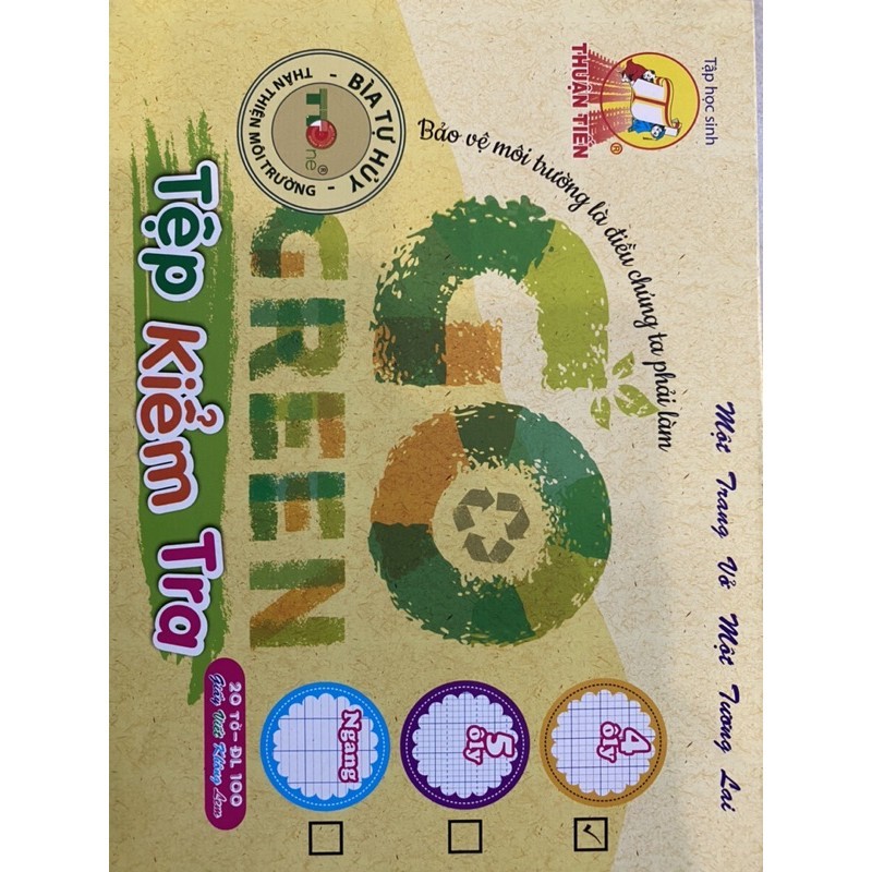 Tệp giấy kiểm tra định lượng 80gsm, kẻ 4 ô li ( 20 tờ)