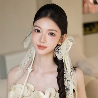 1 cặp phụ kiện tóc cô dâu giảm tuổi ngọt ngào và tuổi tác mới, nơ ren siêu cổ tích khí chất tua rua kẹp tóc