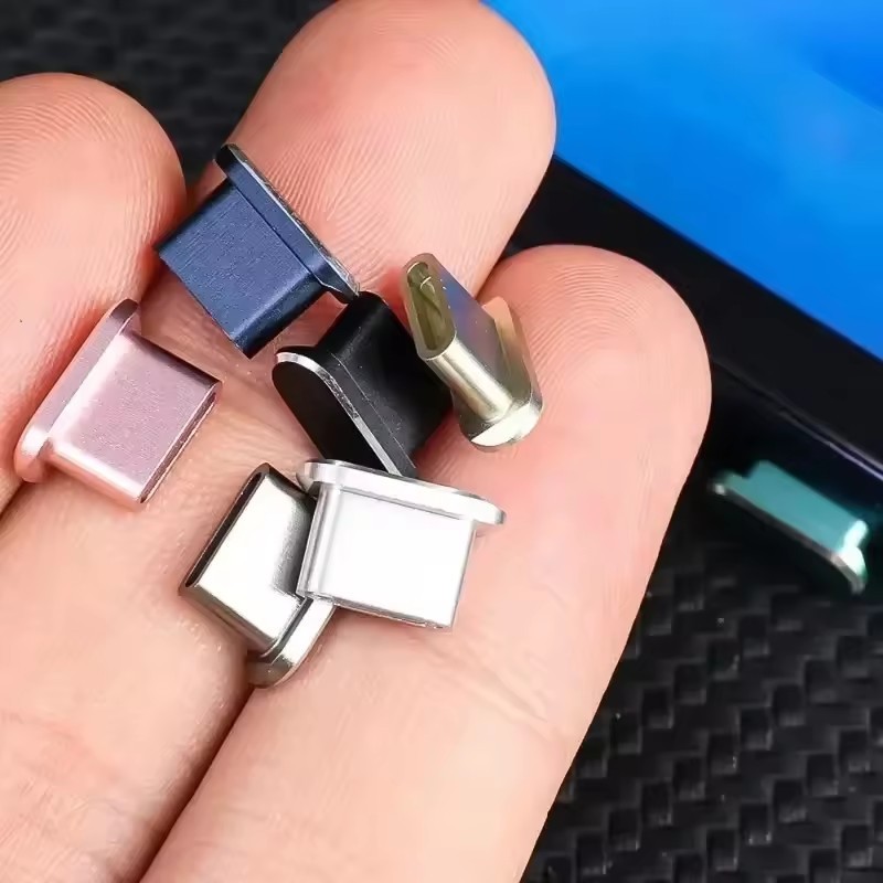 Phích cắm bụi USB-C hợp kim nhôm cao cấp - Tấm bảo vệ cổng Type-C bền bỉ cho điện thoại di động, Vỏ cổng sạc nhỏ gọn, Universal Fit