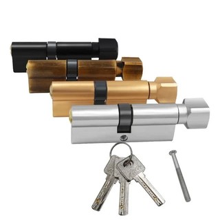 Khóa xi lanh cửa thiên vị 70mm 3 phím Lối vào chống trộm bằng đồng thau Khóa cửa AB An ninh gia đình Nội thất Khóa phòng ngủ Xi lanh