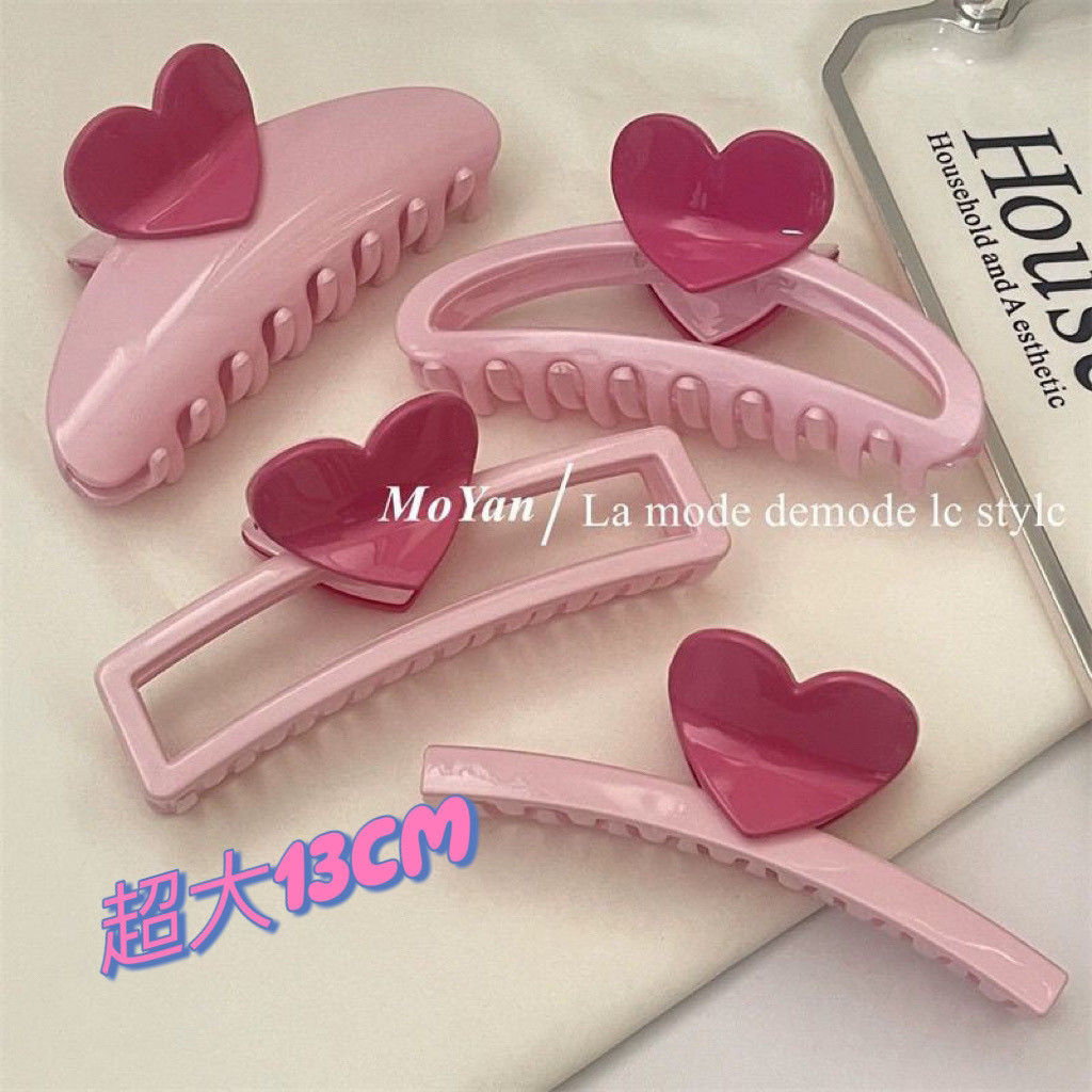 💦[3725 Đánh giá] Kẹp tóc hình trái tim hồng đỏ 2025 mới, kẹp tóc lớn cho phụ nữ có mái tóc dày MBFA