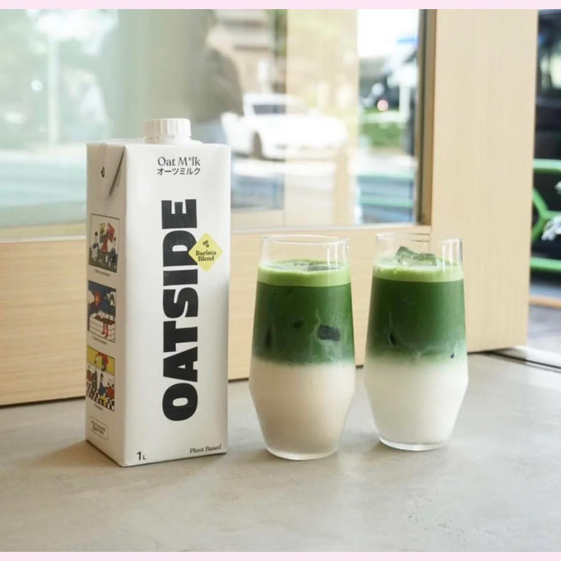 Combo Sữa Oatside Barista Blend 1L + Bột Matcha Ami (Nhật) 100, Nguyên Liệu Pha Matcha Latte Ngon
