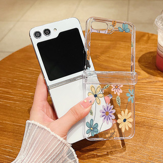 Hoa Anh Đào Họa Tiết Trong Suốt Ốp Lưng Điện Thoại Samsung Galaxy Z Flip 7 Flip 6 Flip 5 Flip 4 Flip 3 5G Full Bản Lề Cứng PC Gấp Bao Dành Cho Samsung Z Flip 7 6 5 4 3