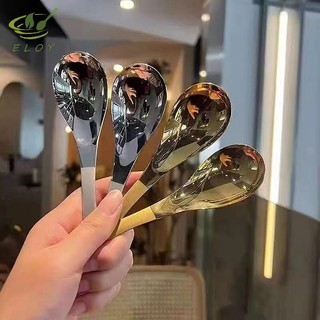 [ELOY] Thìa Inox Tay Cầm Dài Hàn Quốc Bộ Đồ Ăn Làm Dày Khuấy Thìa Đá Thìa Bữa Ăn Thìa Hộ Gia Đình Thìa Món Tráng Miệng Nĩa VN