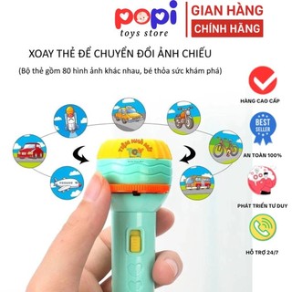Đèn Pin Chiếu 80 Hình Ảnh Cho Bé Khám Phá Hoa Quả, Động Vật, Côn Trùng, Phương Tiện, Siêu nhân