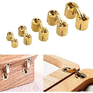 8mm Đồng Thau Vô Hình Bản Lề Đồng Nguyên Chất Ẩn giấu Bản Lề Cho tự làm Hộp Trang Sức Hộp Quà Tặng Bàn Làm Việc 10mm 4 cái phù hợp dùng trong gia đình xưởng sửa chữa và mang theo tiện lợi