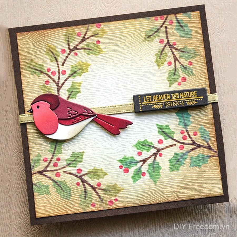 Bộ khuôn cắt Little Bird cho sổ lưu niệm, khuôn cắt kim loại thép carbon, khuôn dập nổi, stencil khắc, album DIY, sổ lưu niệm