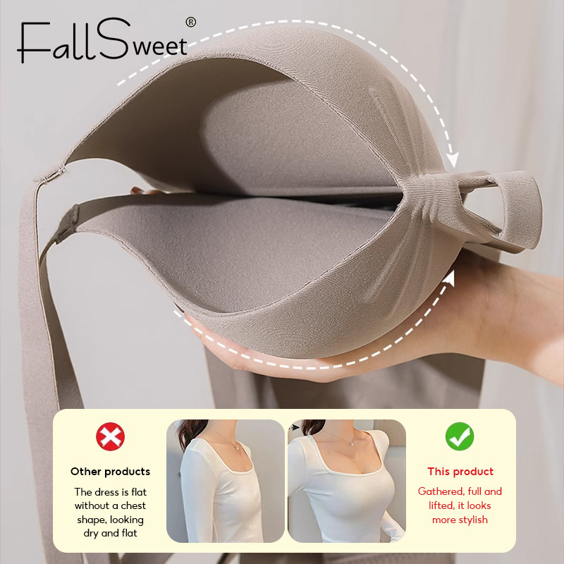 FallSweet 1/3 Cái Ngực Nhỏ Liền Mạch Push Up Bras Dây Miễn Phí Hỗ Trợ Mềm Mại Đồ Lót Chống Chảy xệ