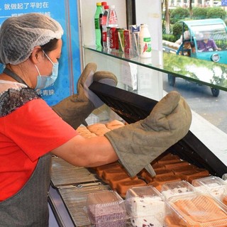 FEASTLY 1 Đôi Găng Tay Vi Sóng, Găng Tay Lò Nướng Silicon Chống bỏng, Găng Tay Cách Nhiệt Chống Trơn Trượt Dày Bền Đẹp Dụng Cụ Nấu Ăn Nhà Bếp