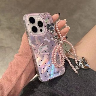 Retro Trái Tim Tình Yêu Ngọc Trai Chấm Dành Cho Redmi 15C 15 13X 13 Mi 15T Pro Redmi Note 12 14s POCO C85 C71 C61 C65 C75 4G M7 5G Mặt Dây Chuyền Cô Gái Vỏ Điện Thoại