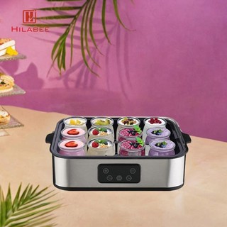 Máy làm sữa chua điện với 12 cốc thủy tinh Dụng cụ làm sữa chua DIY Máy làm phô mai tự chế cho nhà hàng Sử dụng sữa Tập hợp