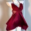 Váy ngủ bướm DARON, Dây buộc dây buộc áo ngủ yếm, Đồ lót nữ thoải mái Ice Satin Silk Váy ngủ ngọt ngào có miếng đệm cho nữ