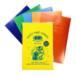 Giấy thủ công Hồng Hà nhiều màu sắc Giấy thủ công decal A4 cho bé